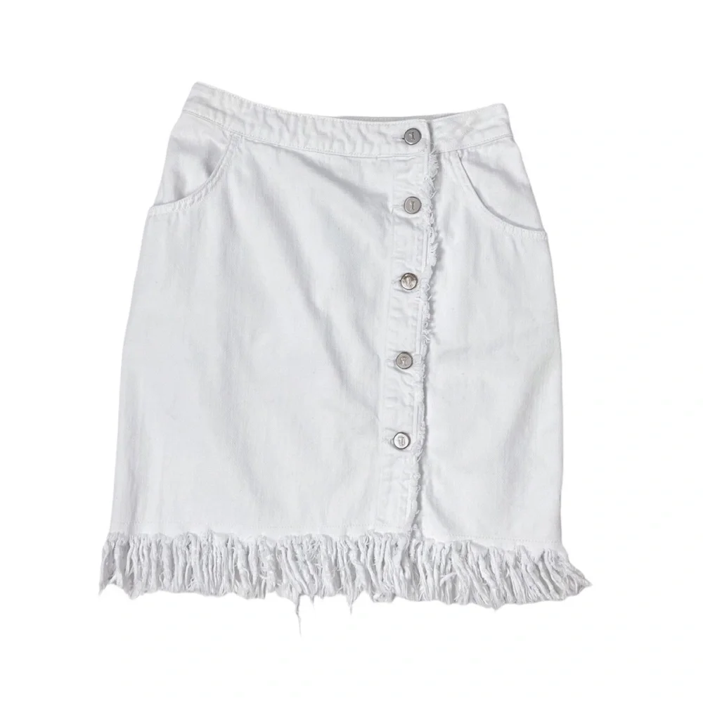 Pilcro and the Letterpress | Denim Fringe Skirt